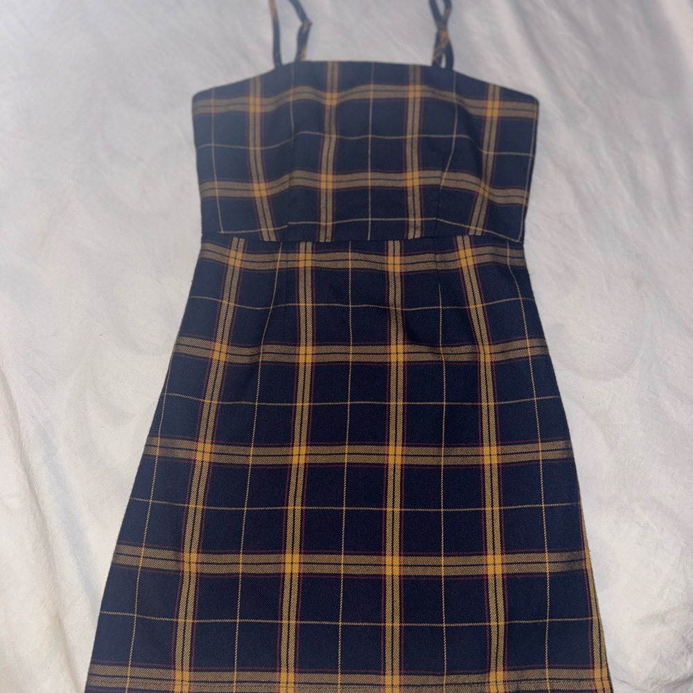 Forever 21 Blue and Tan Spaghetti Strap Sundress